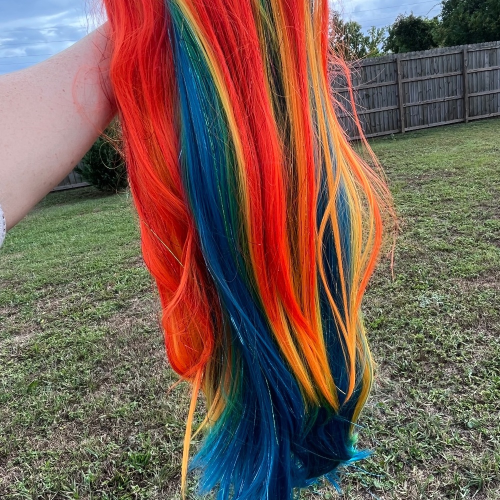 Webster Wigs – Limited Edition Rainbow Lace Front Wig Tinsel Highlights - unworn